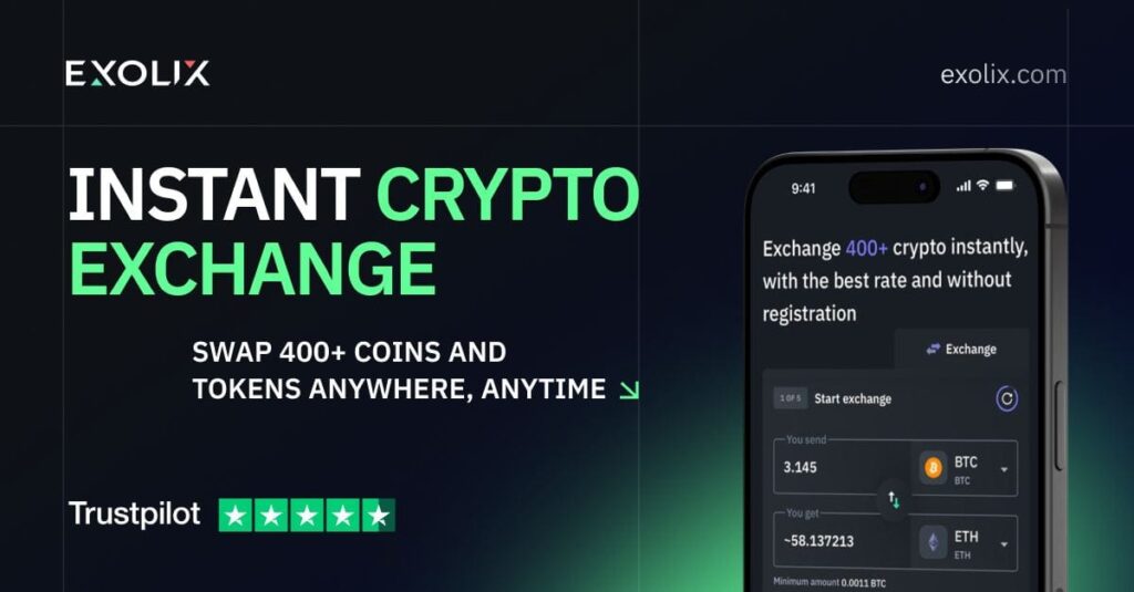 Swapping Crypto Fast Made Easy With Exolix